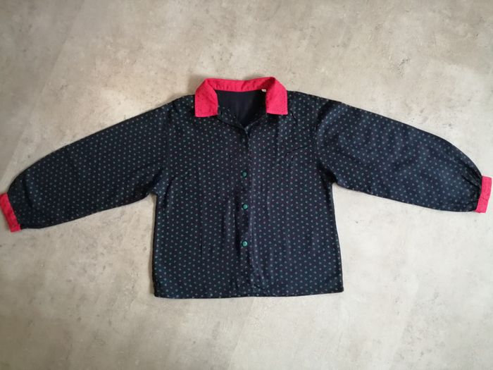 Chemisier marine rouge et vert 10 ans