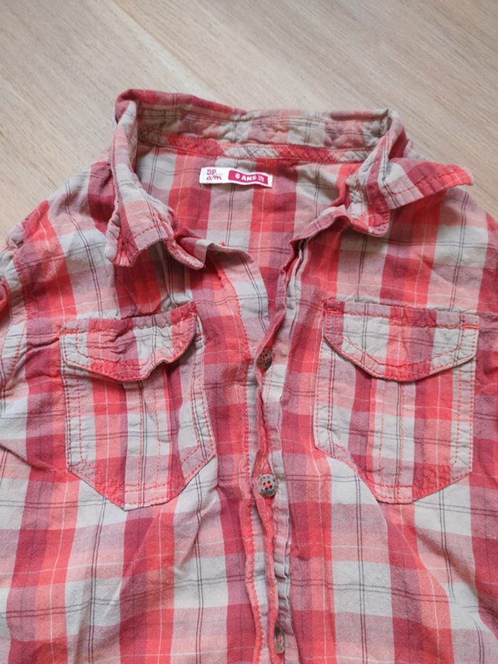 Chemise à carreaux rouge DPAM 6 ans - photo numéro 2