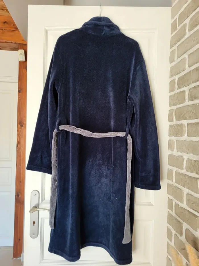 Peignoir/ robe de chambre tout doux bleu marine - Kiabi - photo numéro 5