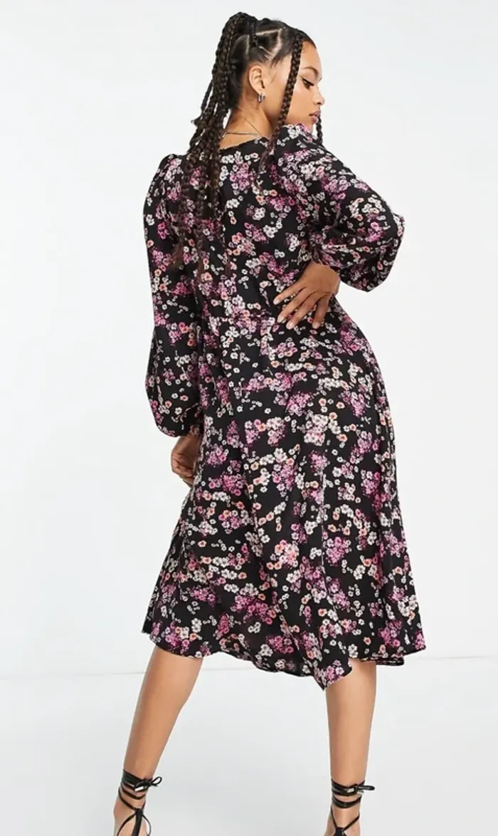👗Asos- vero moda Robe mi-longue à fleurs- neuf sans étiquette- taille L🌻 - photo numéro 14