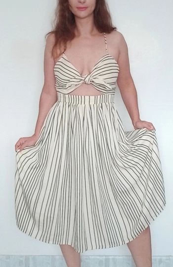 Robe d été casual rayée buste noué taille 38