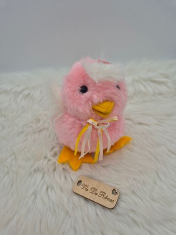 Doudou peluche Poussin Canard Rose Pâques 