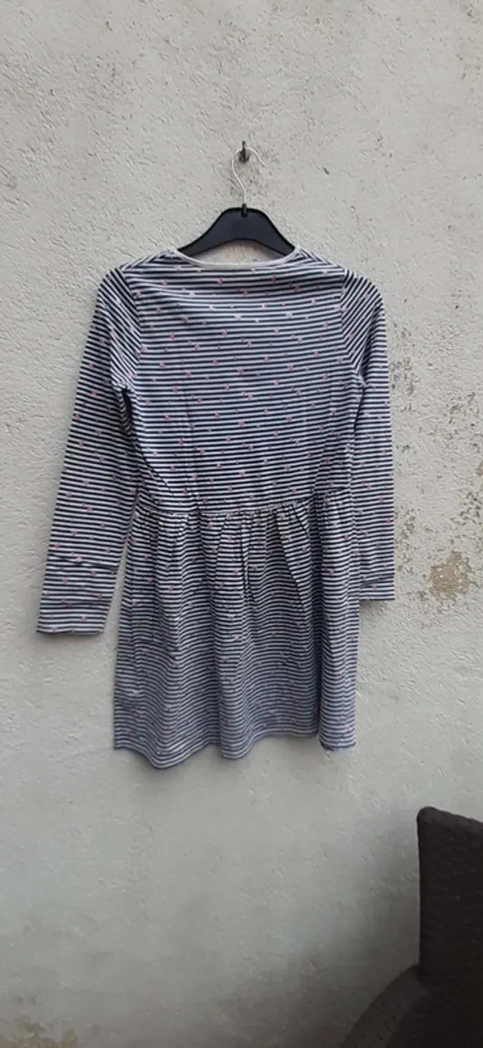 Robe rayée cœur 14 ans manches longues - photo numéro 3