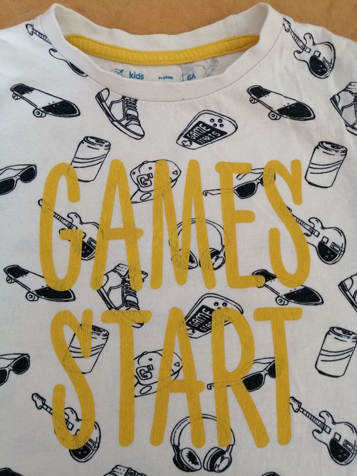 T-shirt blanc Gémo 6ans - photo numéro 3
