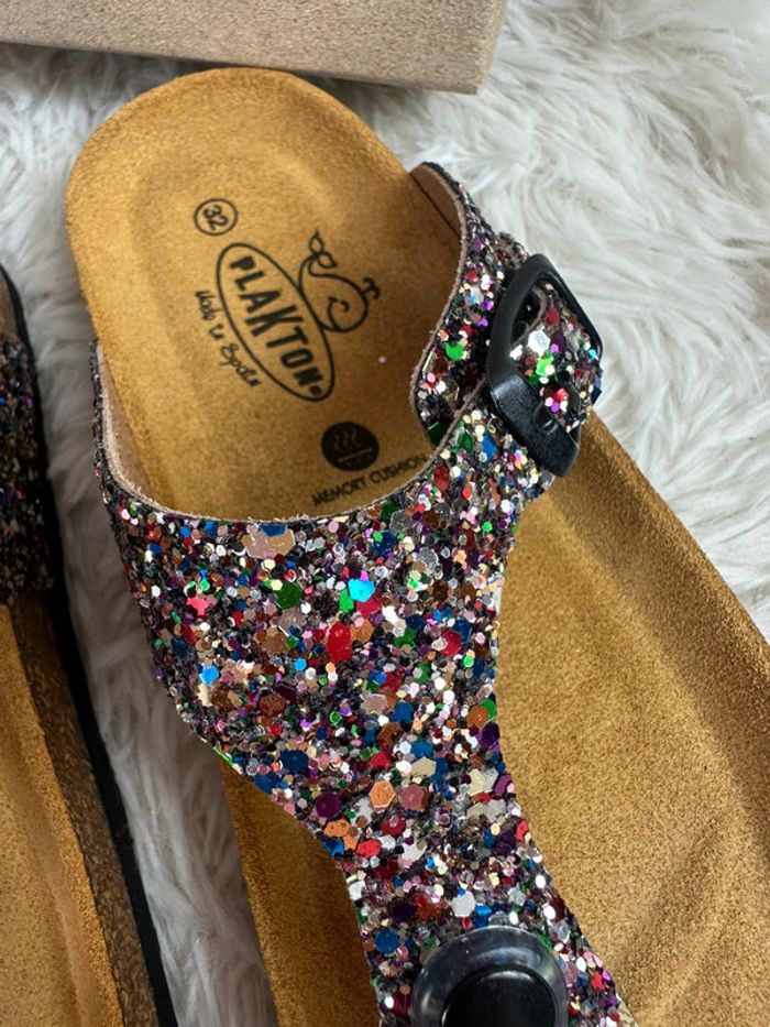 Paire de tong pailletées Plakton taille 32 - photo numéro 4