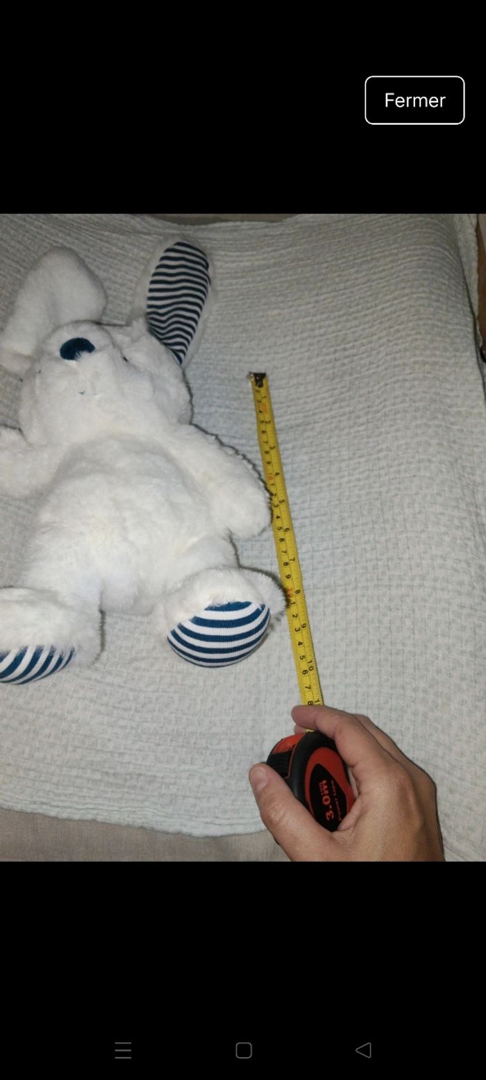 Peluche lapin collection les marinières - photo numéro 5