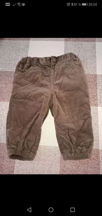 Pantalon 6 mois épais doublé marron in extenso