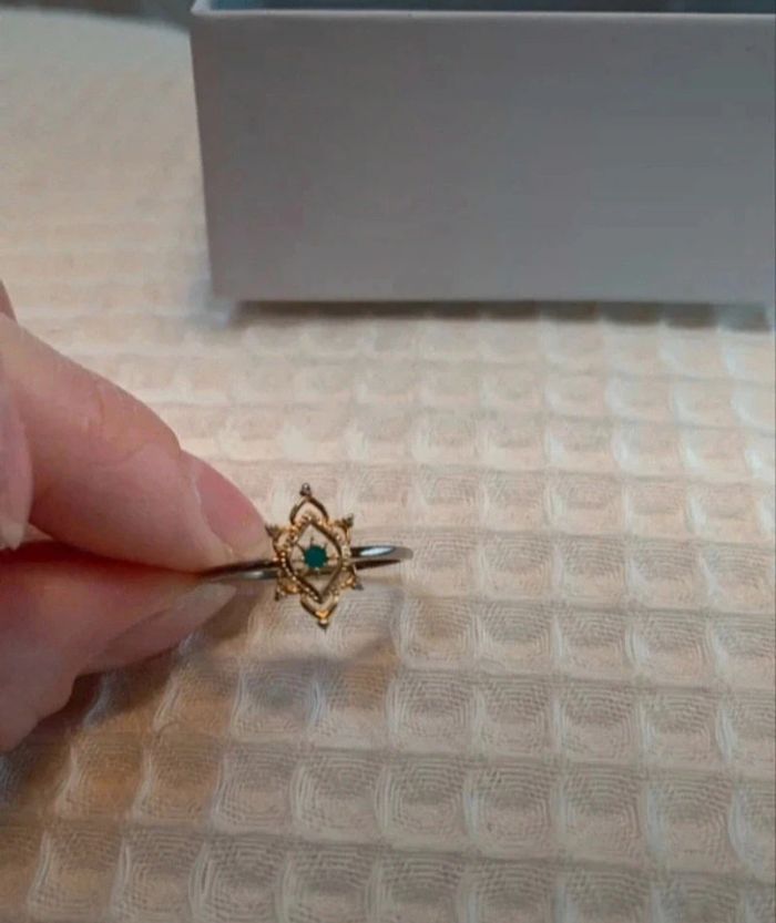 Bague motif étoile polaire pierre bleue en acier inoxydable taille 54 (7) - photo numéro 4