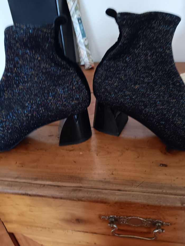 Bottines bleues marines paillettes taille 38 marque zara très bon etat