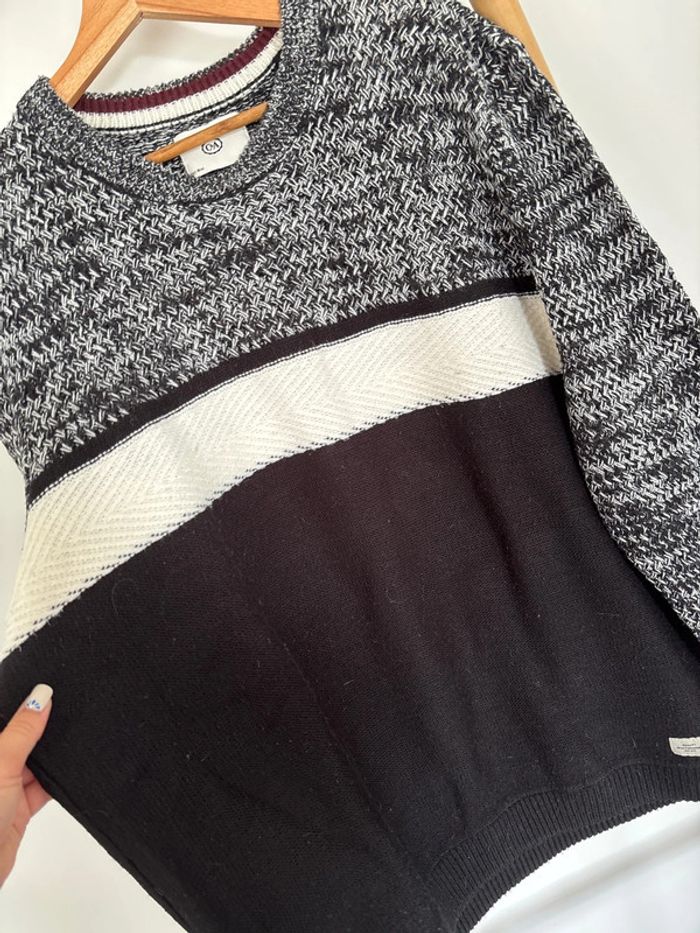 Pull maille noir et blanc C&A taille XL - photo numéro 4