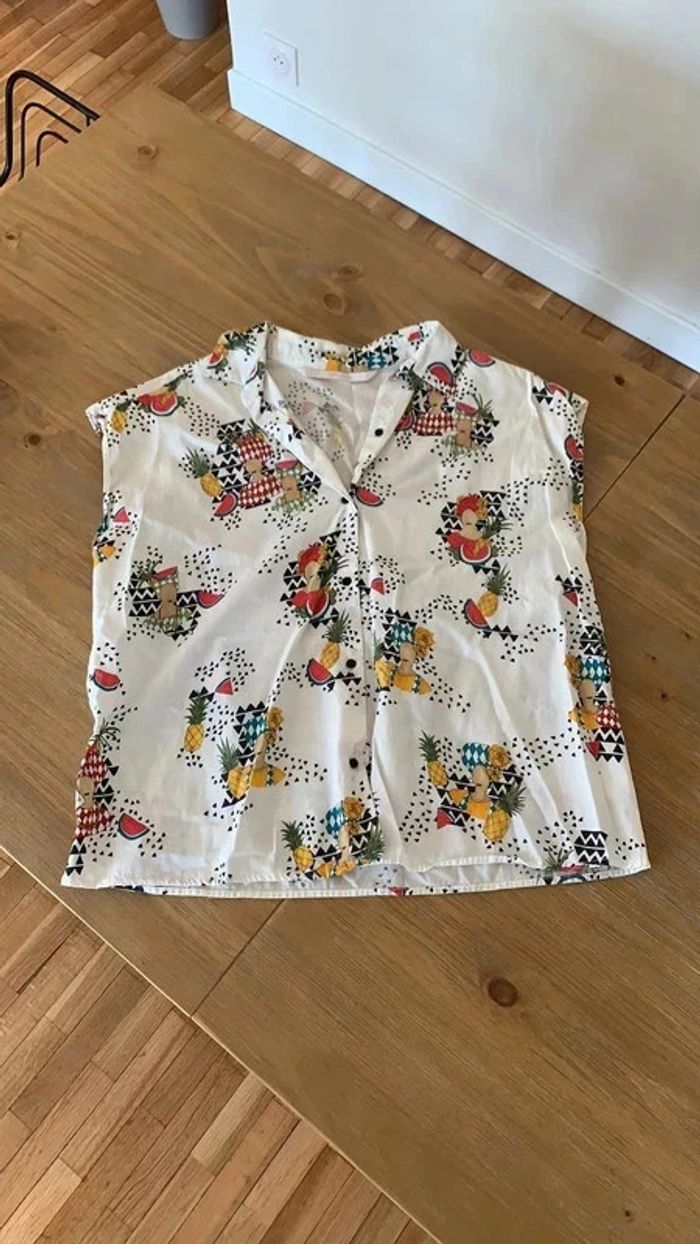 Chemisier blouse chemise sans manche Zara #EmmaLilleM38 - photo numéro 3