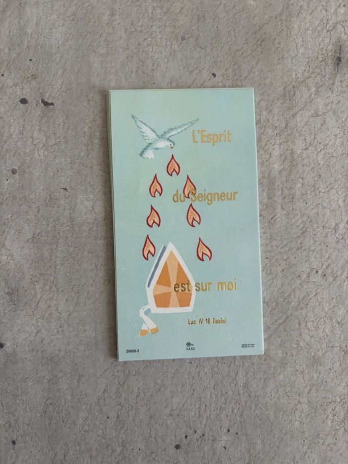 Lot 10 cartes catholiques flammes - photo numéro 1