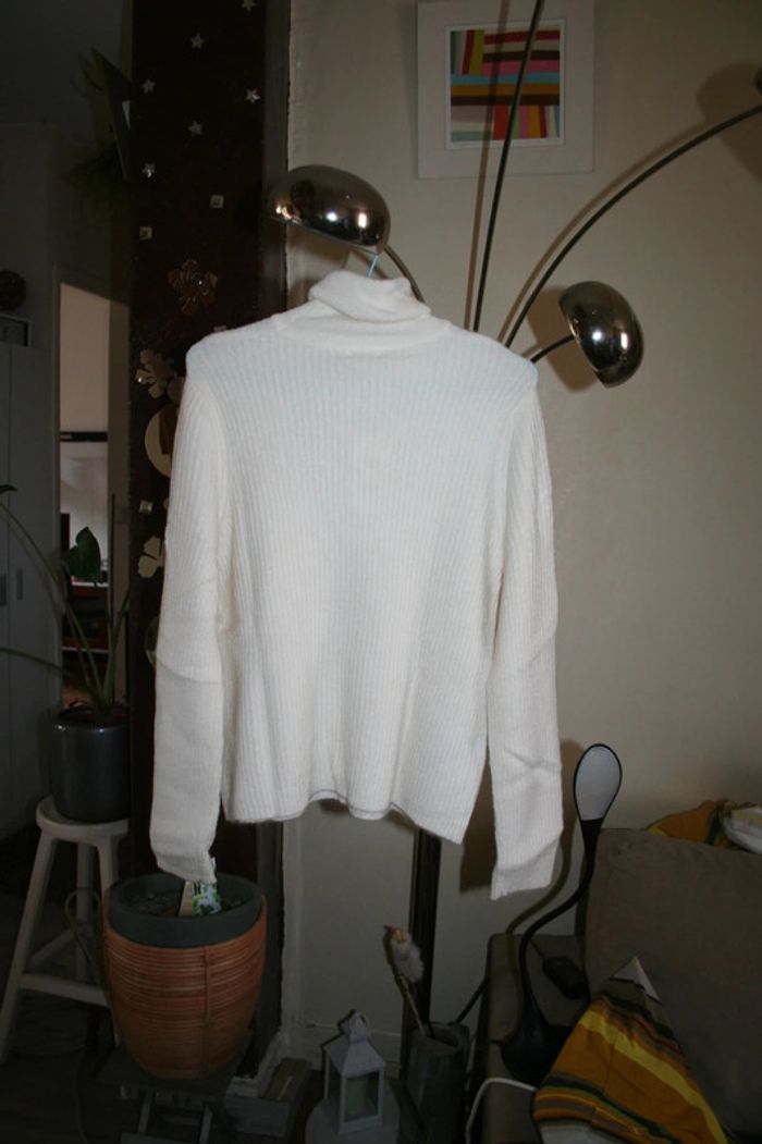 🌸👍Pour cet hiver 👍#Pull - over #laine #blanc #alpaga #maille Taille 44 Tendance 2023 "#Mango" 🌸 - photo numéro 3