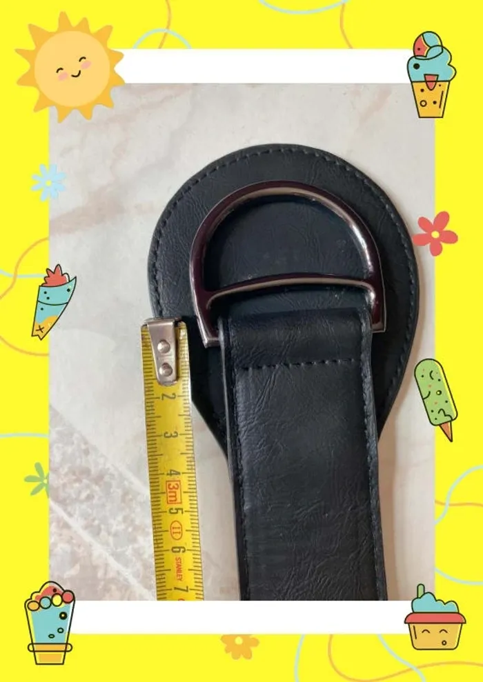 Ceinture noire forme géométrique - photo numéro 5