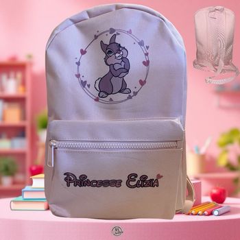 Sac à dos maternelle crèche miss bunny personnalisé