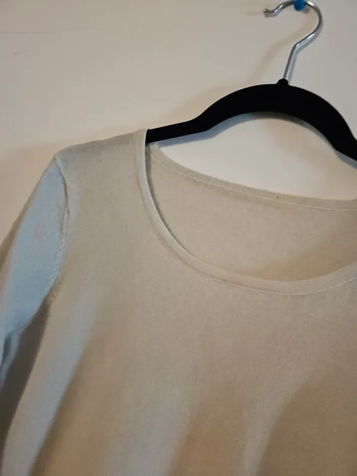 Pull fin blanc cassé col rond T.38 - photo numéro 4