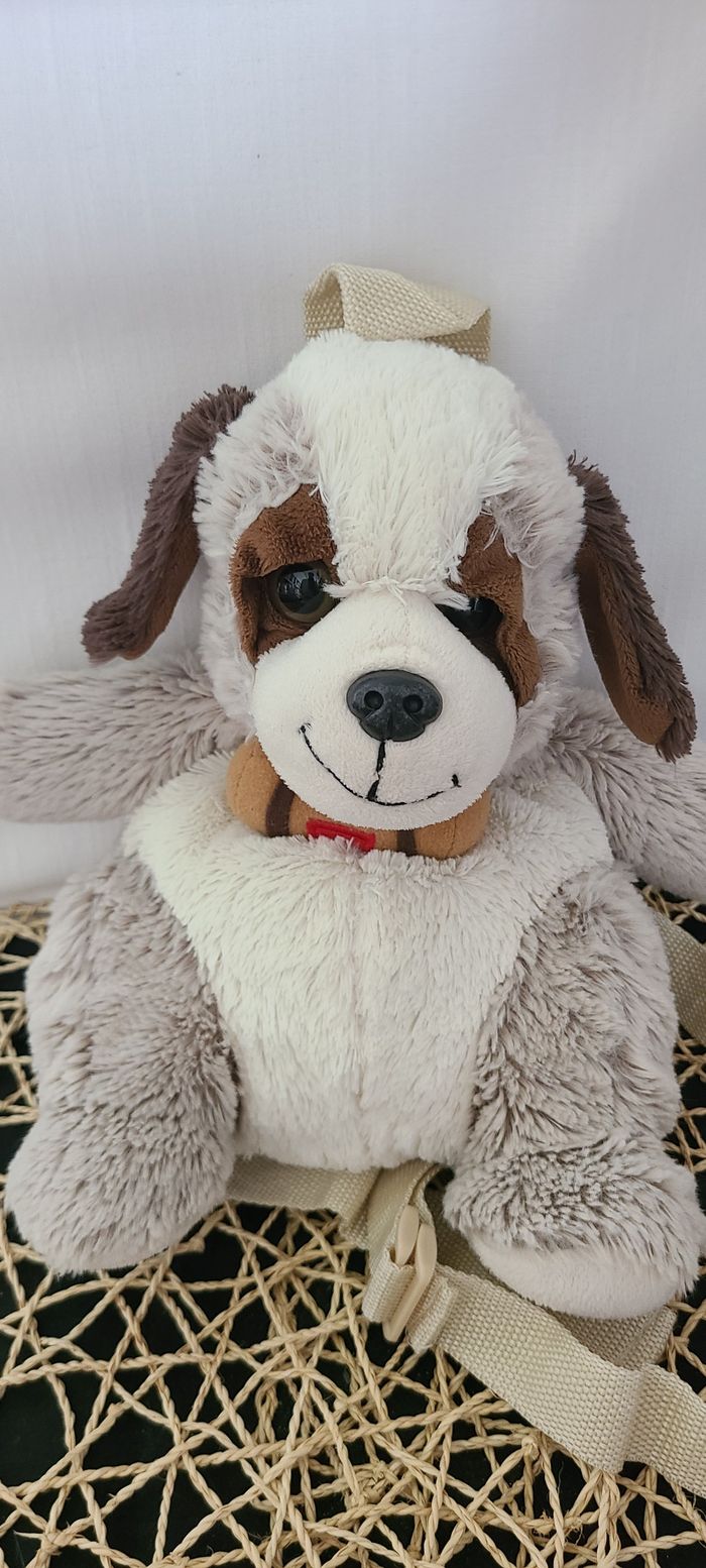 Peluche sac à dos saint bernard - photo numéro 2