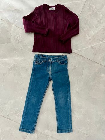 Pull + jeans fille 2 ans