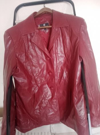 Veste simili cuir bordeau xl femme
