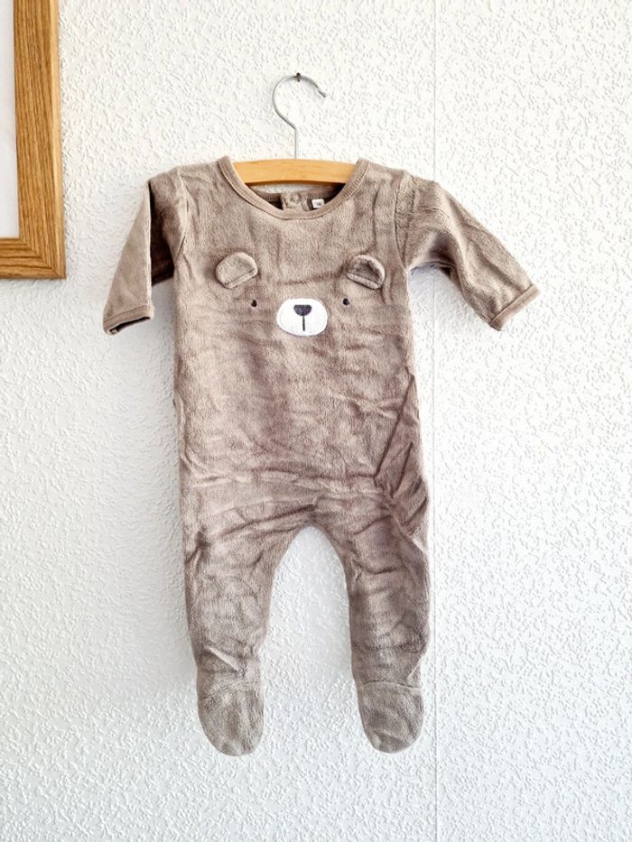 Zeeman - Grenouillère / pyjama une pièce / dors bien en velours (1 mois) - photo numéro 2