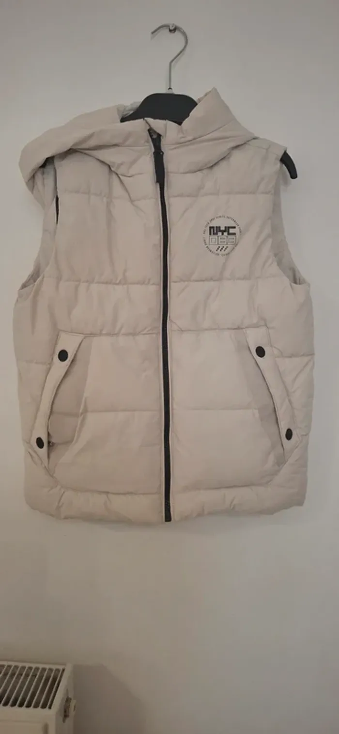 Blouson Sans Manches Matelassé - Beige Clair (Taille 140, 8-10 ans) - photo numéro 2