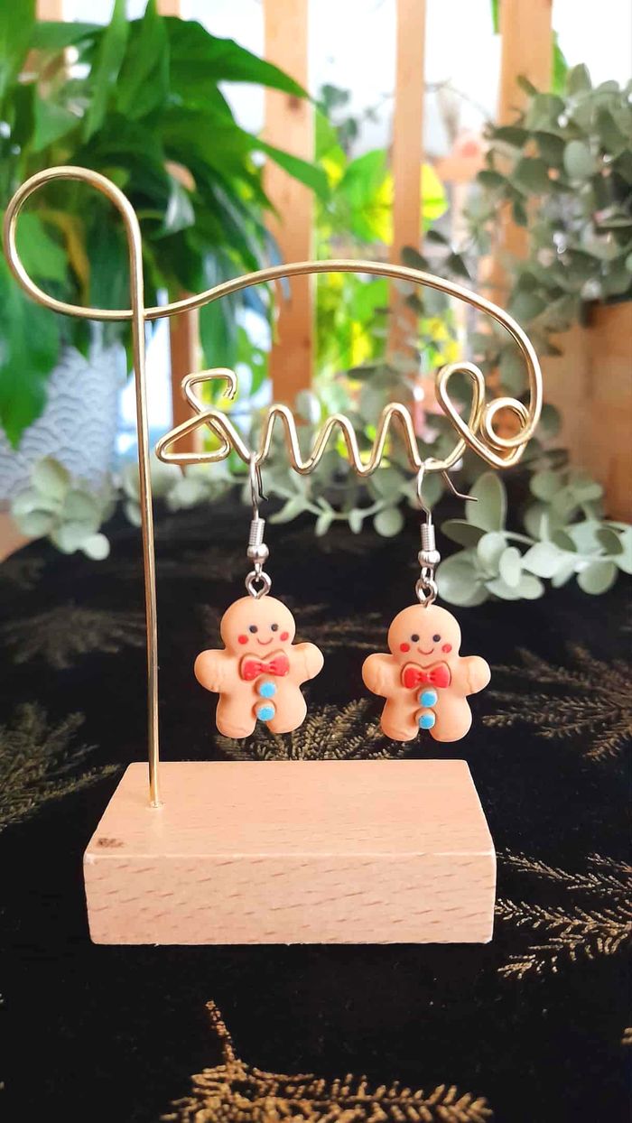 Bijoux Noël | Boucles d’oreilles Pain d’épices – Neuves