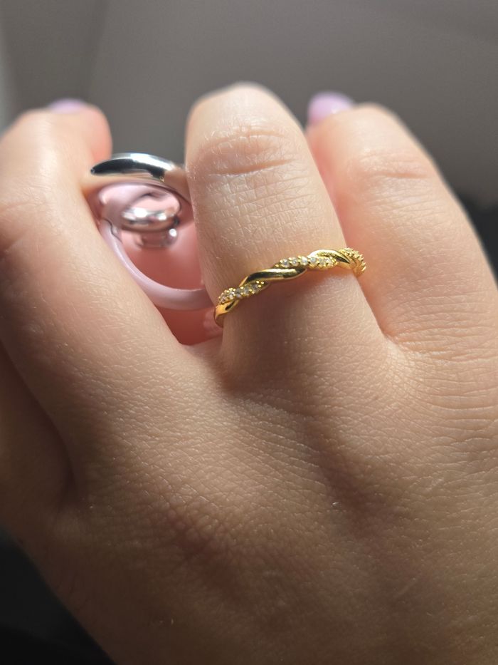 Bague en argent + plaqué or 24k - photo numéro 2