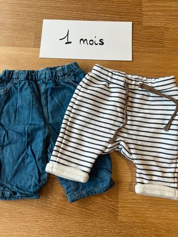 Lot de 2 pantalons 1 mois tao