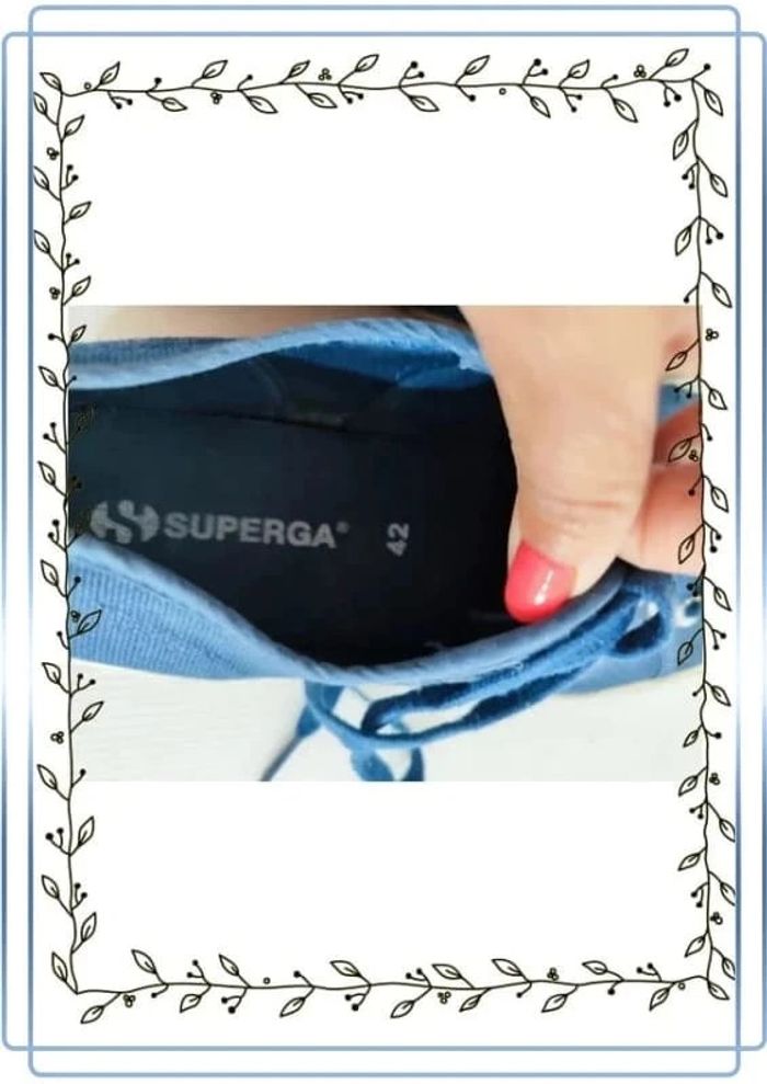 Chaussures Superga bleu, taille 42, bon état mais quelques traces - photo numéro 8