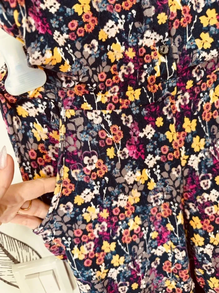 Taille 12 ans combinaison salopette fille H&M violet jaune * fleurs * 🌸 - photo numéro 4