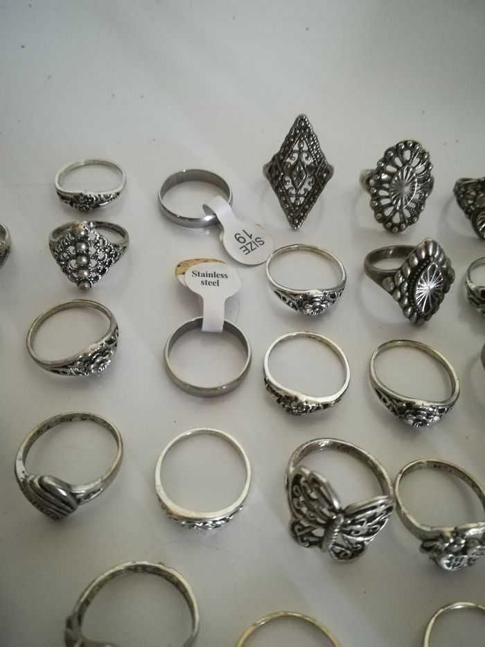 Lot de 40 bagues métal vieillie argenté - photo numéro 6