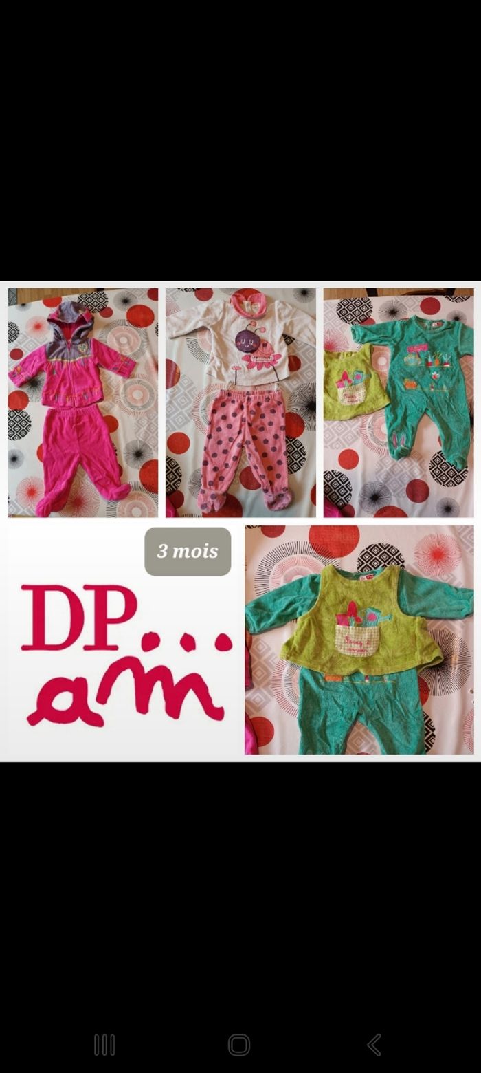 Lot 3 pyjamas costume Dpam taille 3 mois 👧