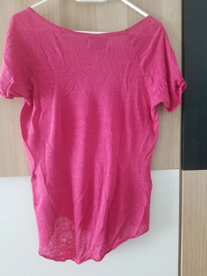 Joli t-shirt rose basic Zara - photo numéro 4