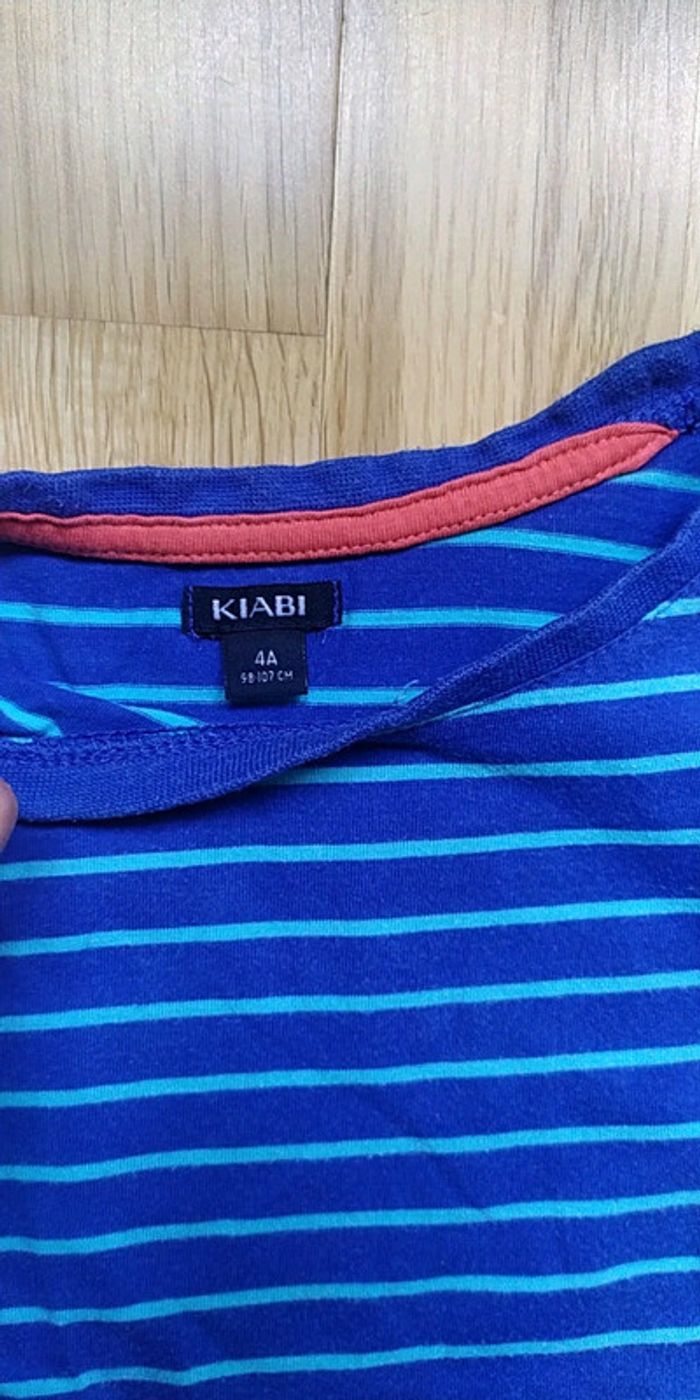 Tee-shirt à rayures bleu Kiabi 4ans - photo numéro 2