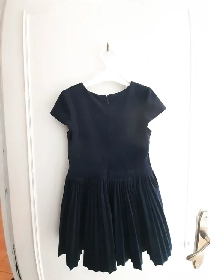 Robe plissée velours marine - photo numéro 2