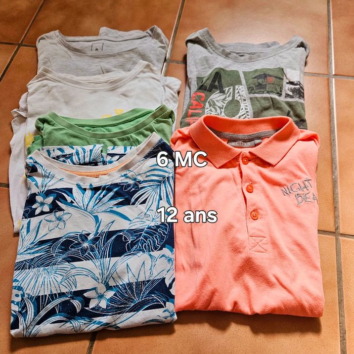 Lot été 6 T-shirts MC - 12 ans