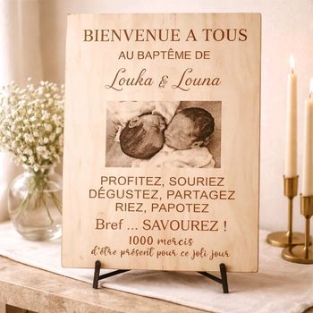 Panneau bienvenue baptême 