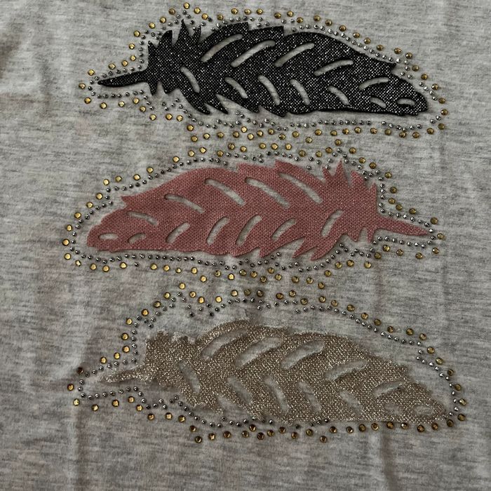 t-shirt gris plumes - photo numéro 2