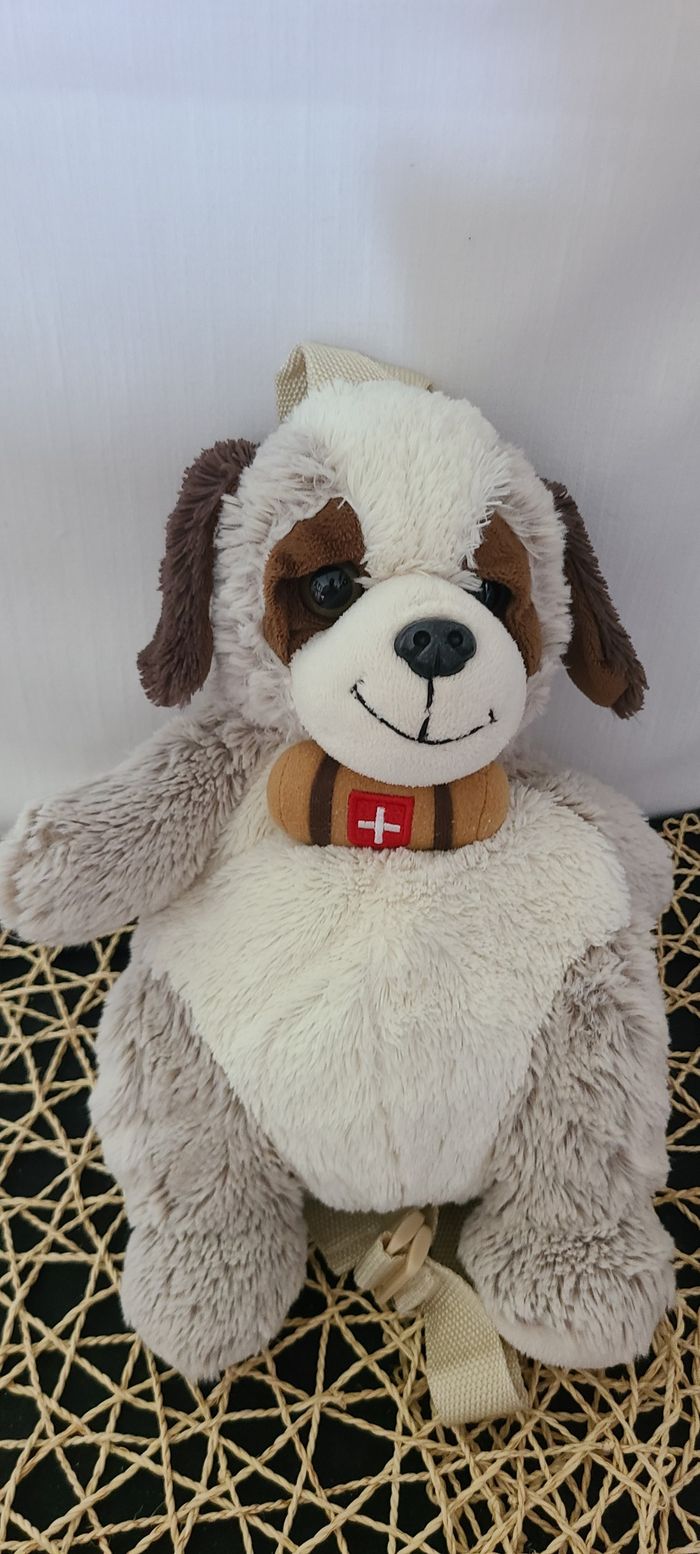 Peluche sac à dos saint bernard - photo numéro 3