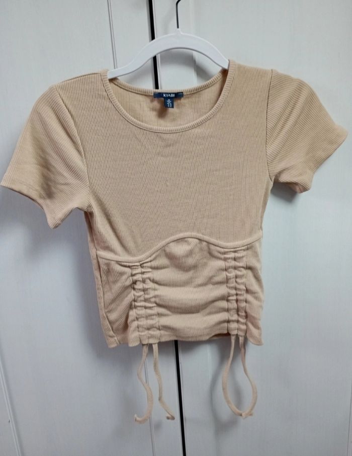 T-shirt  côtelé resserrable - photo numéro 2