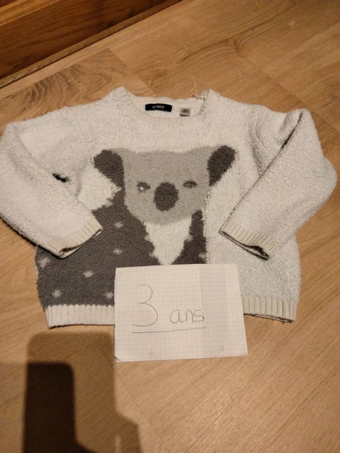 Pull blanc koala 3 ans