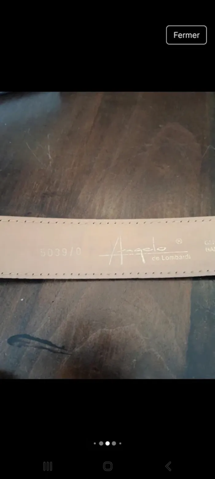 Ceinture homme Angelo de Lombardi cuir 85cm - photo numéro 5