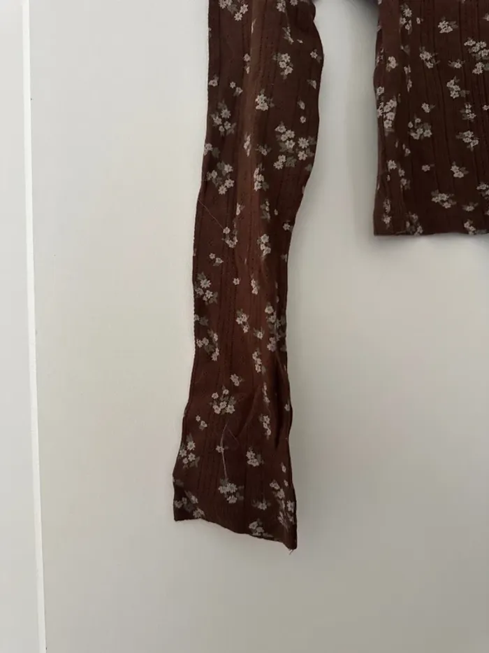 Pull marron avec fleurs brodées Pimkie - photo numéro 5