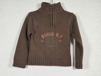 Pull à col montant marron 3 ans