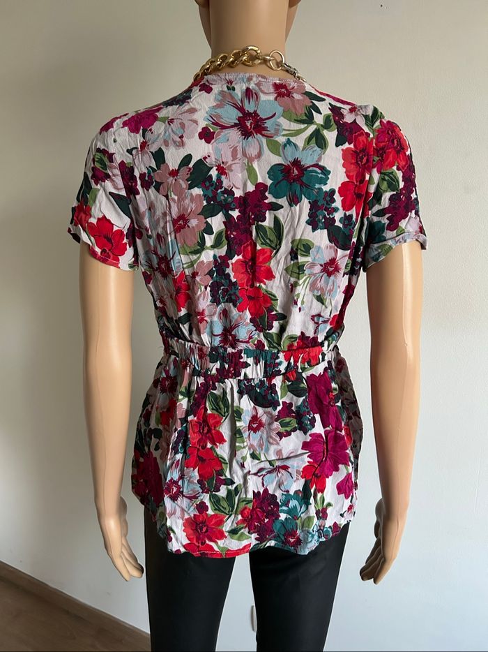 Blouse fleurie à manches courtes Morgan taille 36 TBE - photo numéro 5