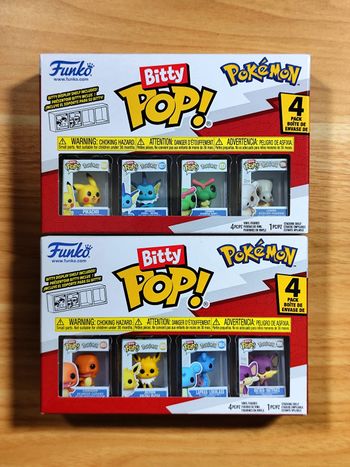 Lot 2 Boîtes x4 Bitty Pop! - Pokémon Classiques - Aquali, Salamèche, Pikachu, Voltali...