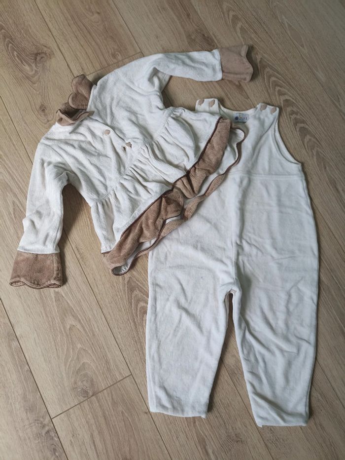 Ensemble salopette + gilet assorti