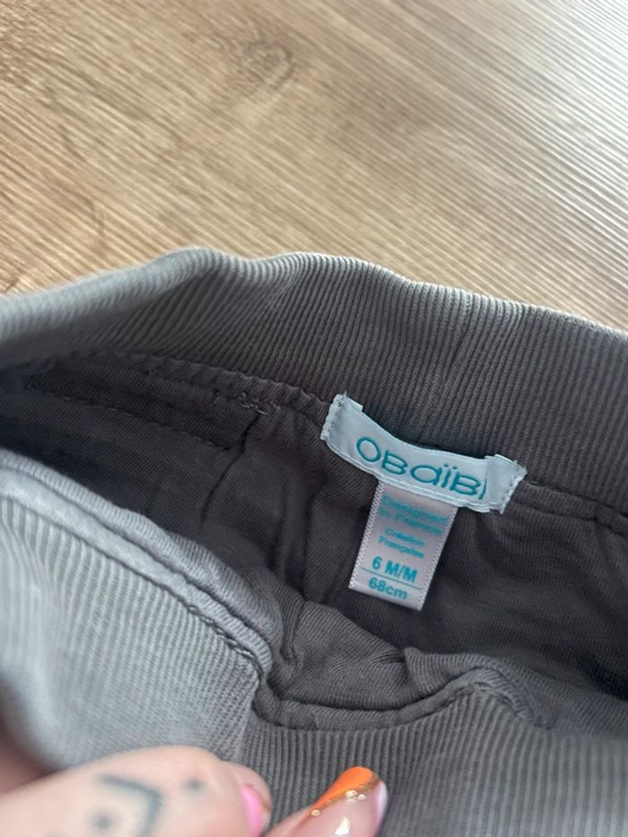 Pantalon en toile gris Obaïbi - photo numéro 3