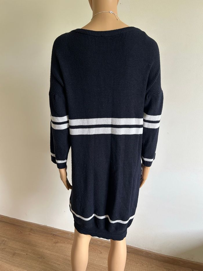 Robe pull bleue marine et blanche Morgan taille S bon état - photo numéro 5