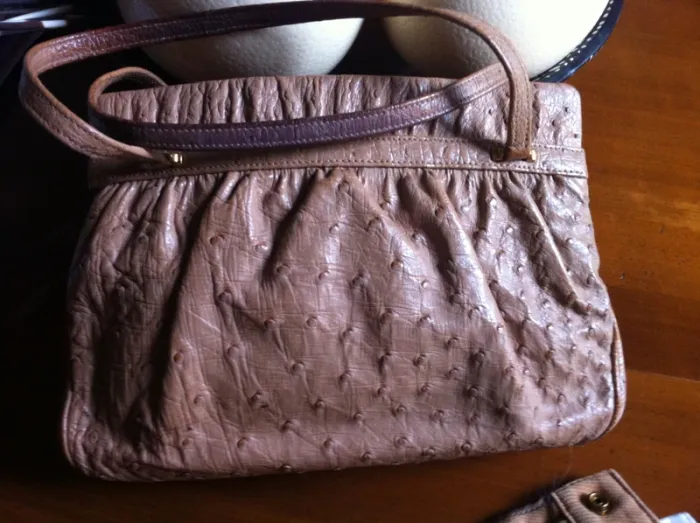 Sac à main en cuir d'autruche